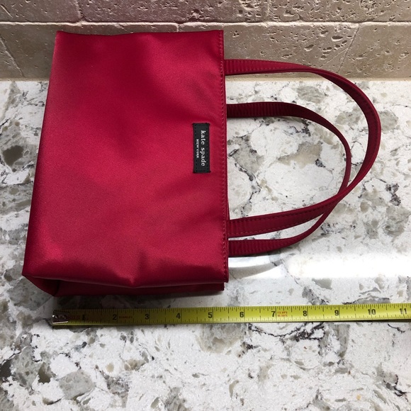 Wine Red Kate Spade mini nylon tote handbag - Picture 10 of 13